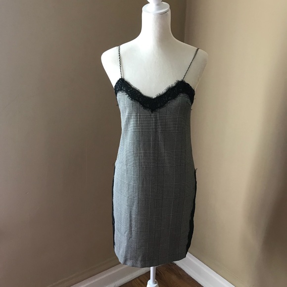 Zara Dresses & Skirts - ❤️Zara Black White Plaid Lace Strap Dress Xs❤️